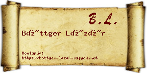Böttger Lázár névjegykártya